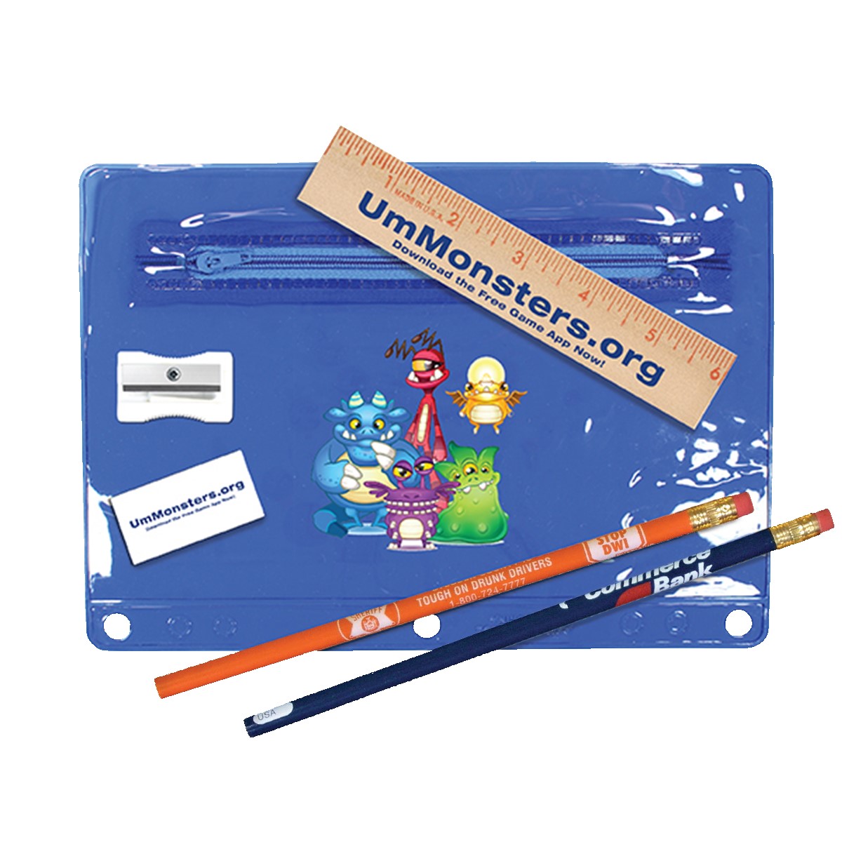 Picture of Premium Transparent School Kit with Eraser, Full Color Digital