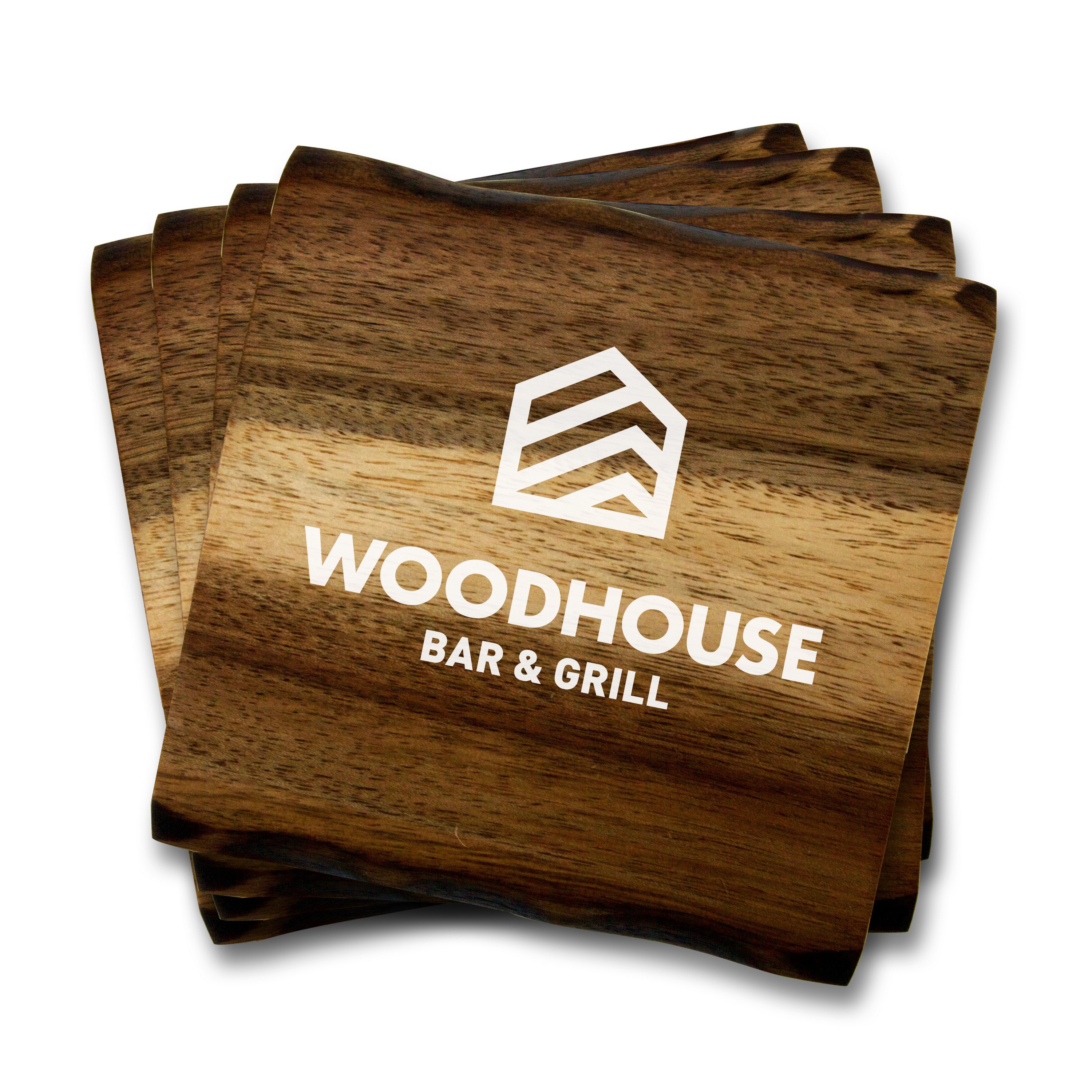 Picture of 4 Piece Acacia Wood Coaster Set