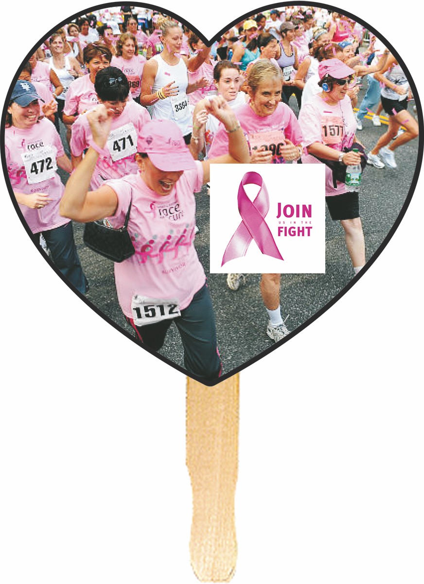 Picture of Custom Full Color Digital Stock Heart Hand Fan
