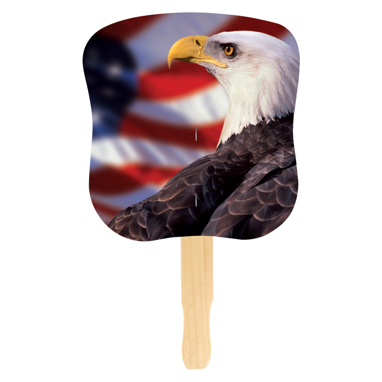 Picture of Stock Design Hand Fan-Bald Eagle/Us Flag, Full Color Digital