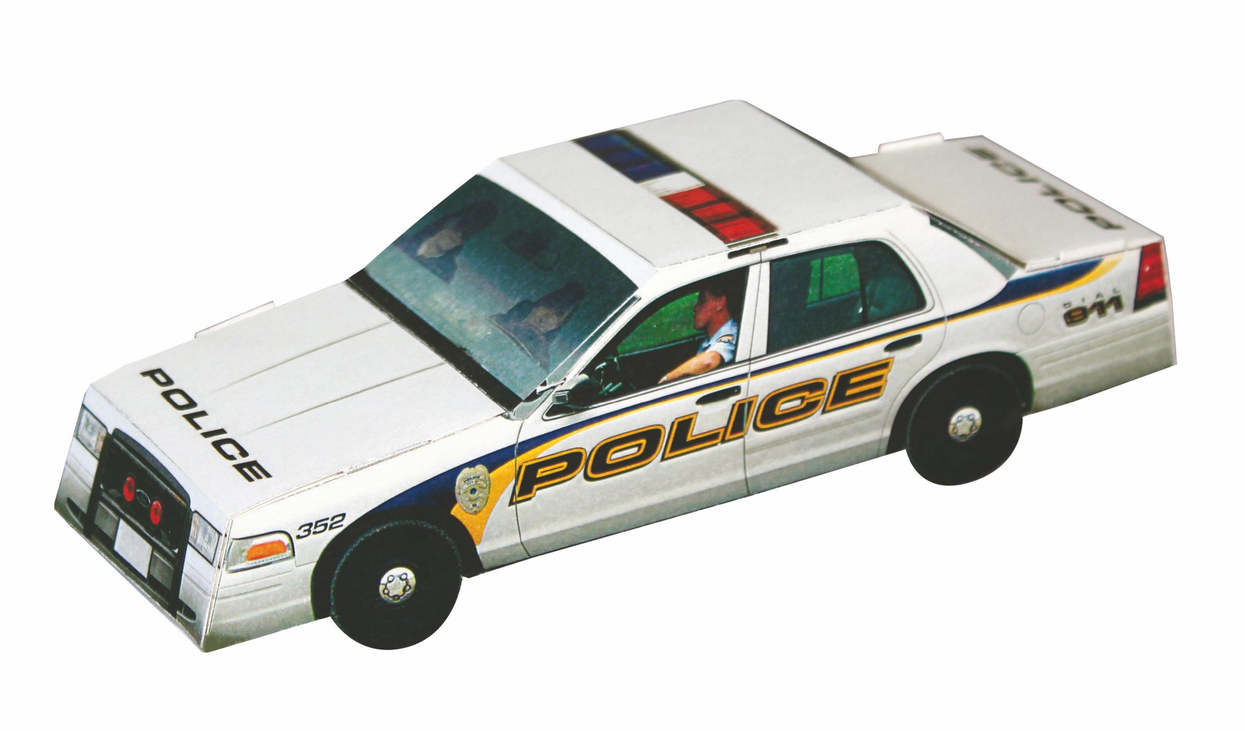 Picture of Foldable Die-Cut Police Car (Full Color Digital)