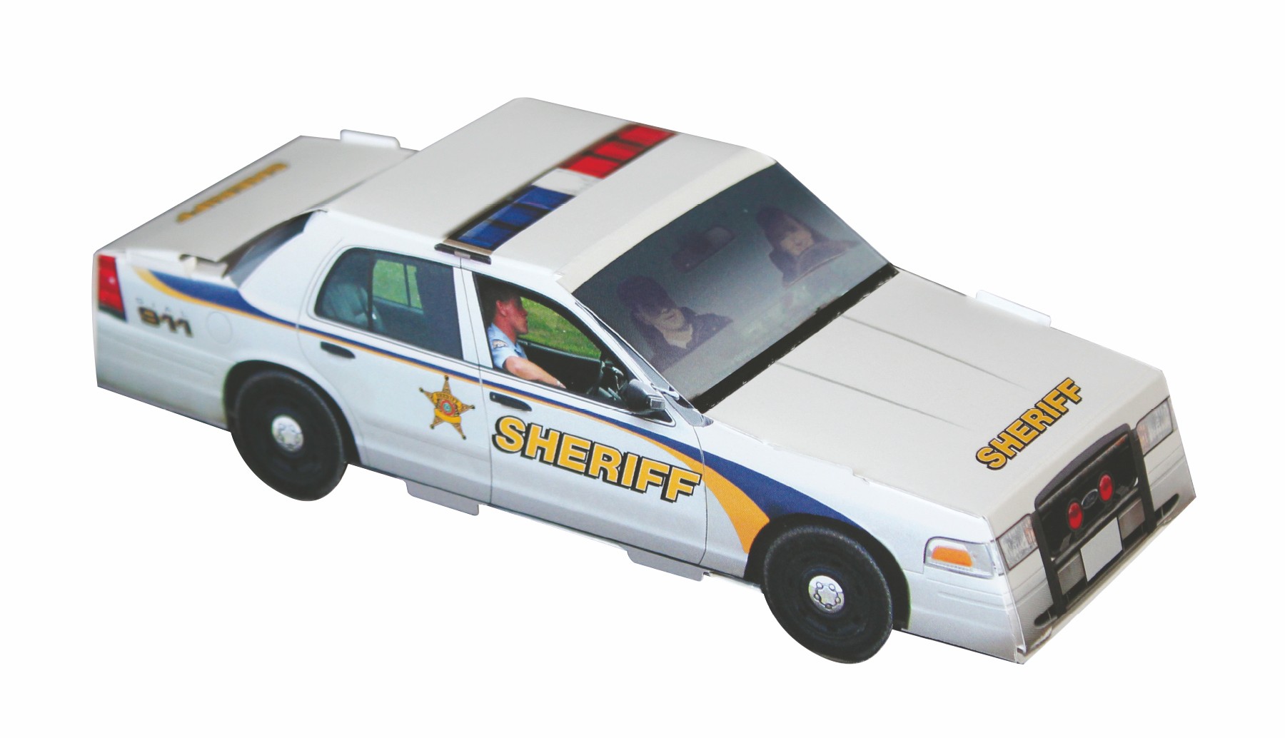 Picture of Foldable Die-Cut Sheriff Car (Full Color Digital)