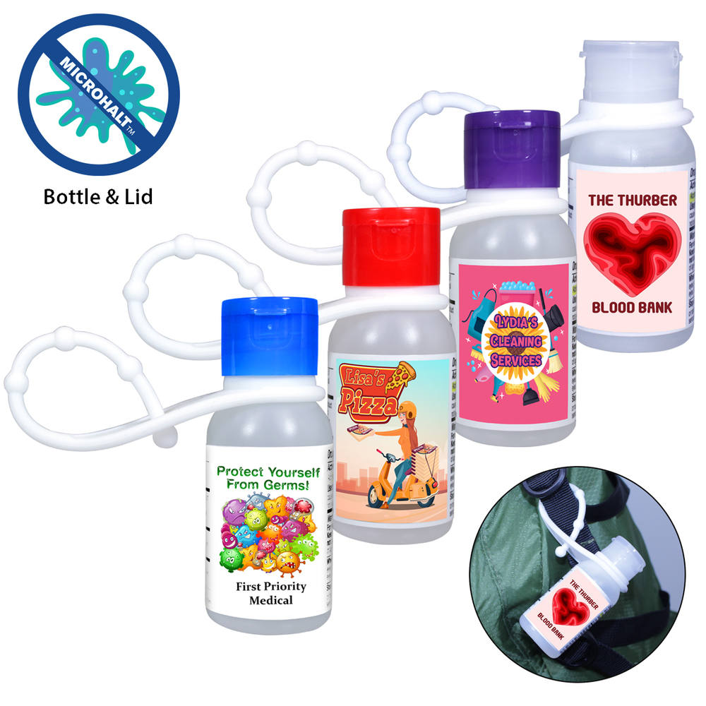 Picture of 1 Oz. Full Color Digital Gel Sanitizer w/Lanyard