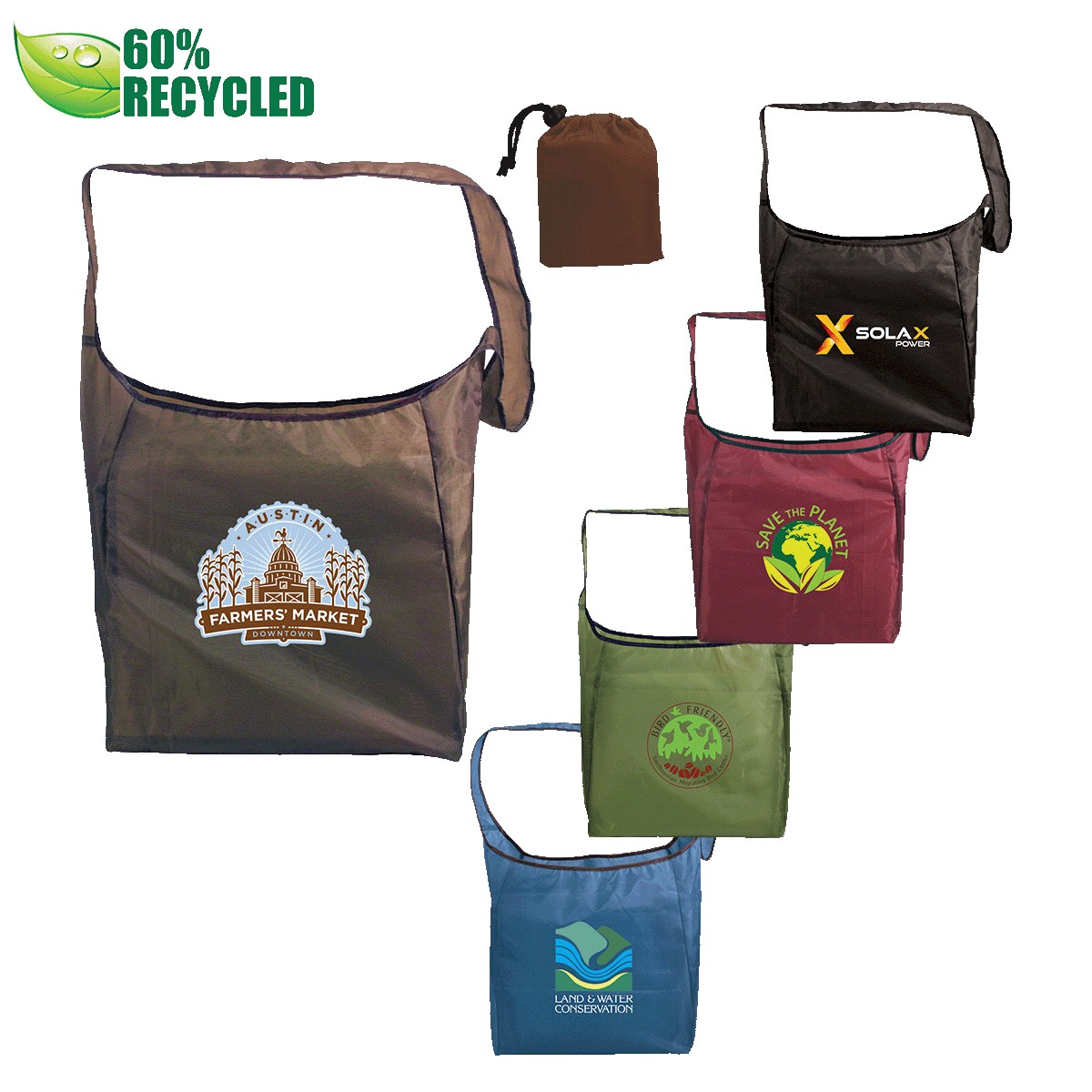 Picture of RPET Fold Away Sling Bag (Full Color Digital)