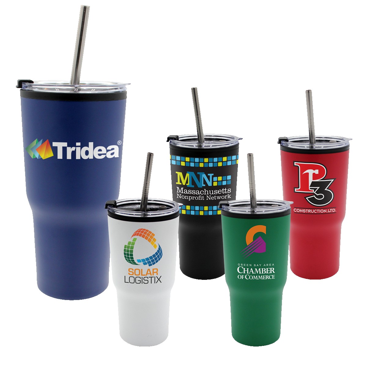 Picture of 20 oz. Ares Recycled Tumbler with Stainless Straw Lid, Full Color Digital