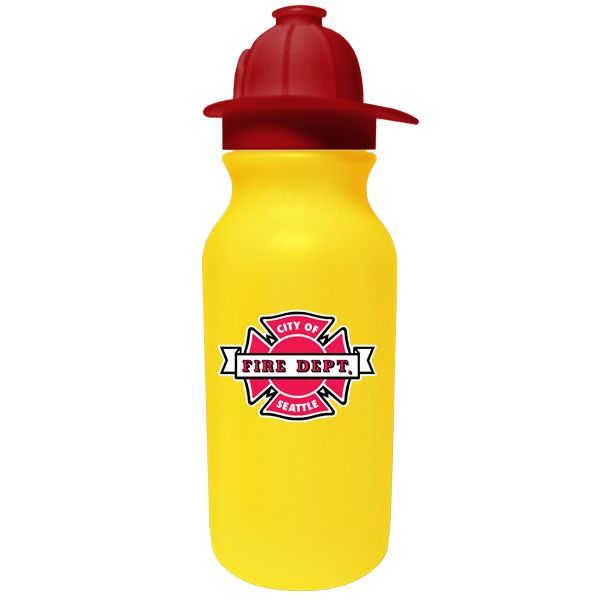 Picture of 20 Oz. Value Cycle Bottle w/Fireman Helmet Push 'n Pull Cap (Full Color Digital)
