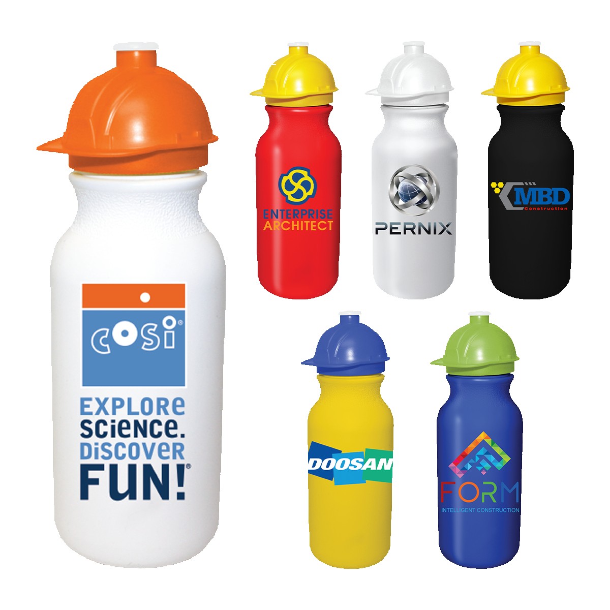 Picture of 20 Oz. Value Cycle Bottle w/Safety Helmet Push 'n Pull Cap (Full Color Digital)