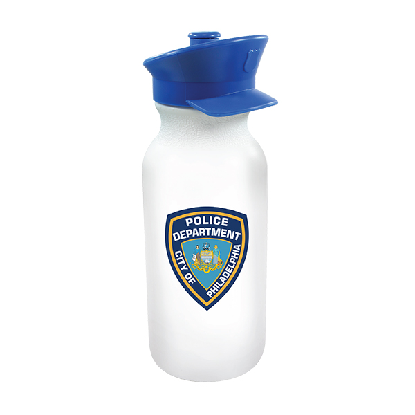 Picture of 20 Oz. Value Cycle Bottle w/Police Hat Push 'n Pull Cap (Full Color Digital)