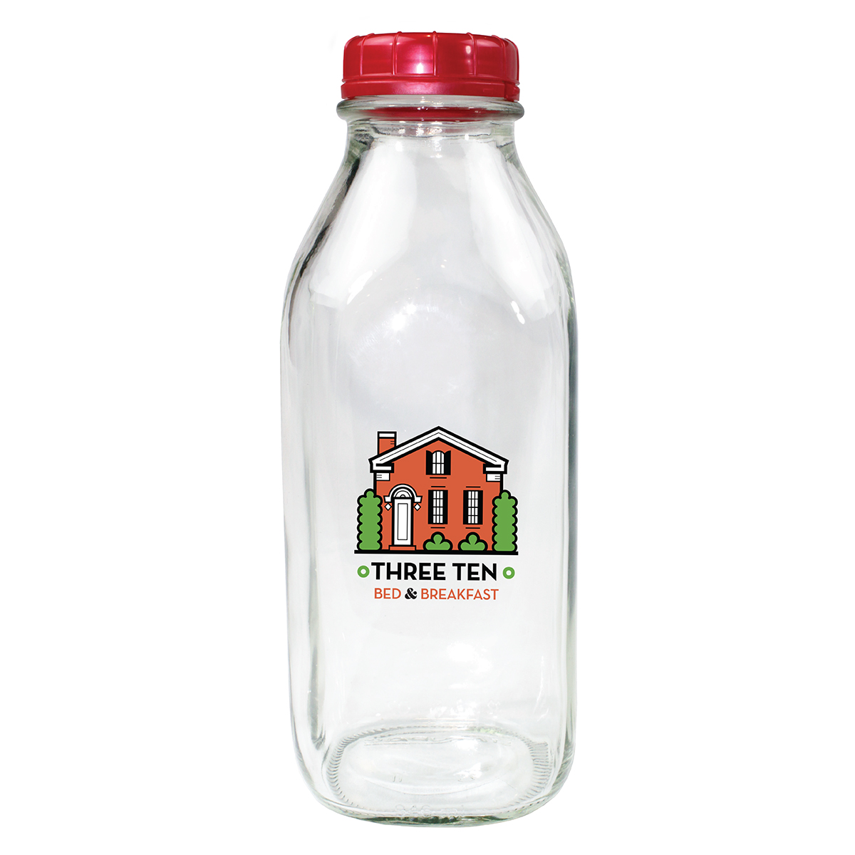 Picture of 1 Quart Glass Milk Bottle w/Lid (Full Color Digital)