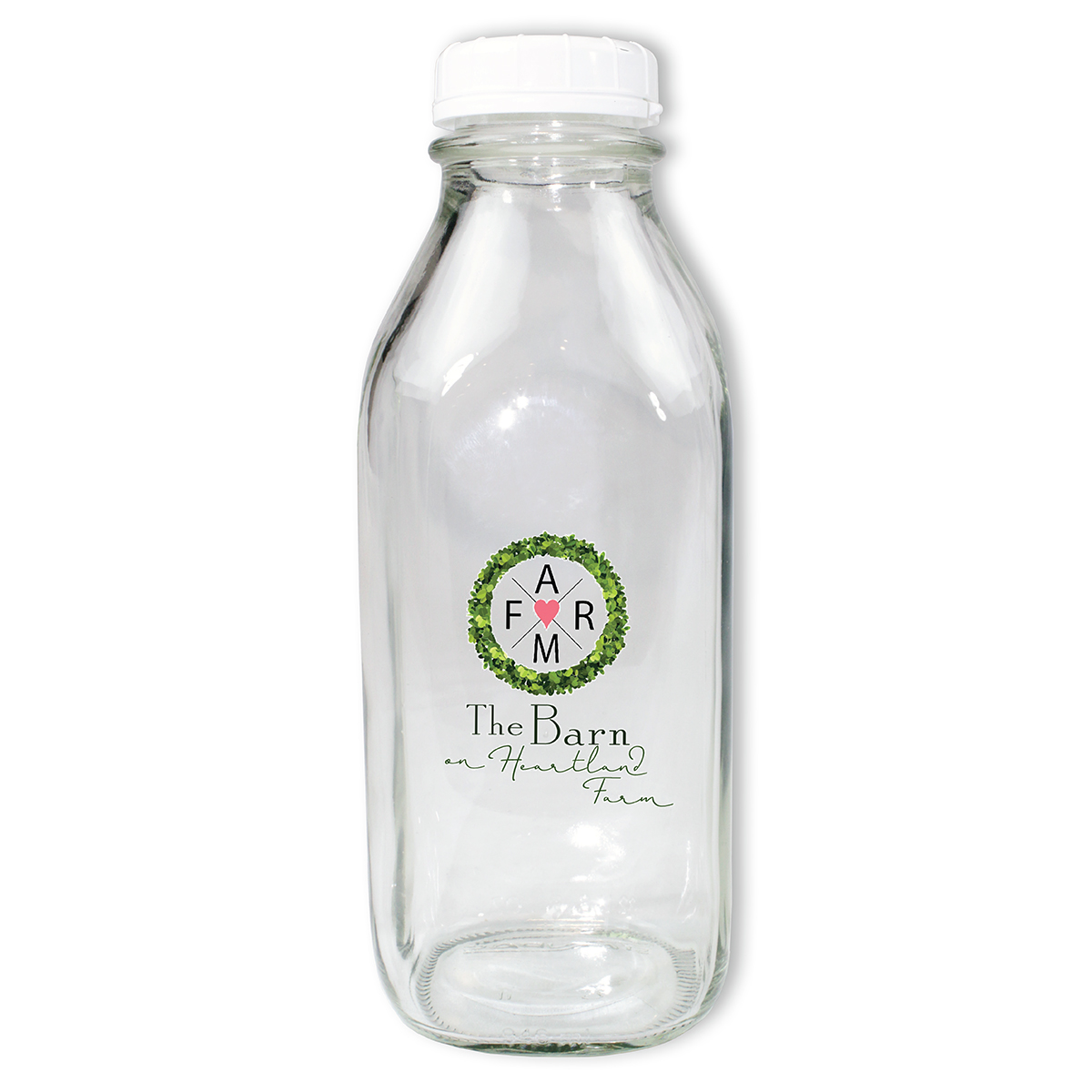 Picture of 1 Quart Glass Milk Bottle w/Lid (Full Color Digital)