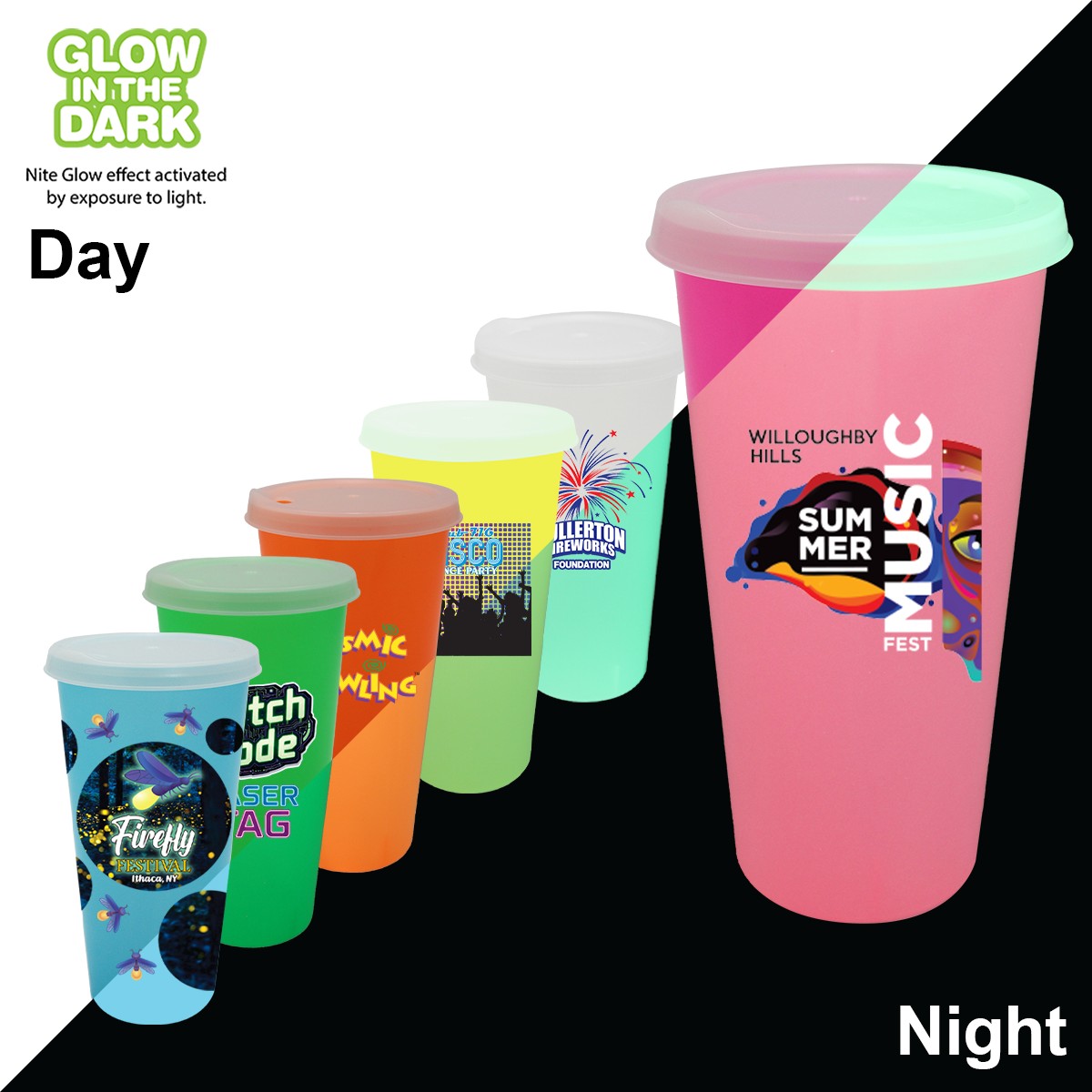 Picture of Nite Glow 26 oz. Tumbler with Lid, Full Color Digital