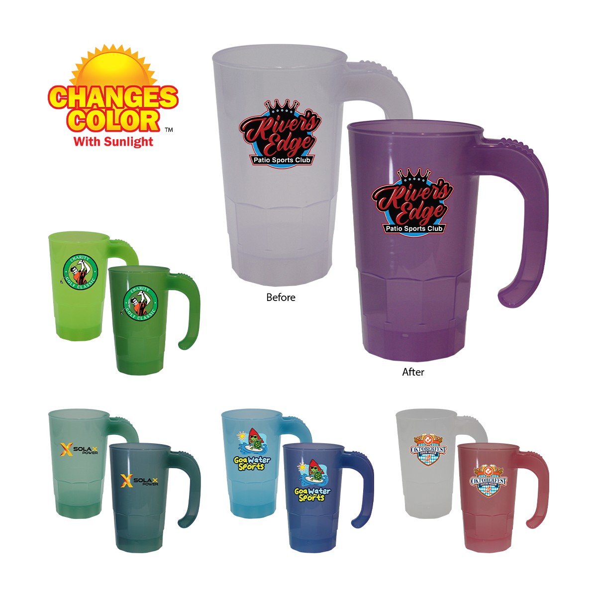 Picture of Sun Fun 20 oz. Stackable Beer Stein, Full Color Digital
