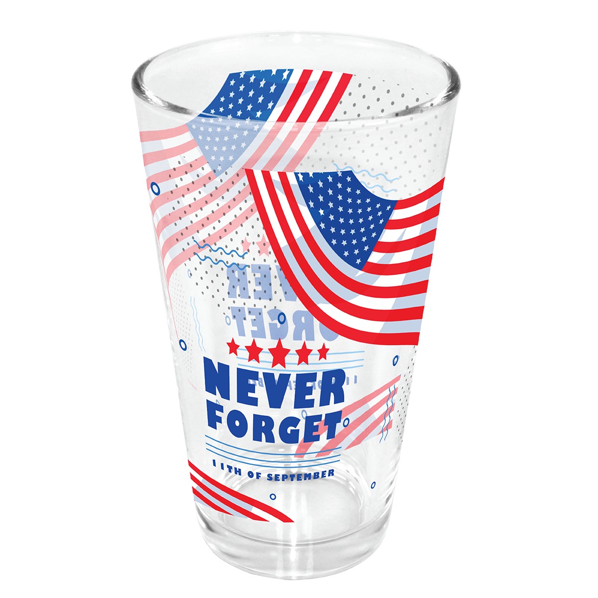 Picture of 16 oz. Pint Glass - USA, Mirror Printing