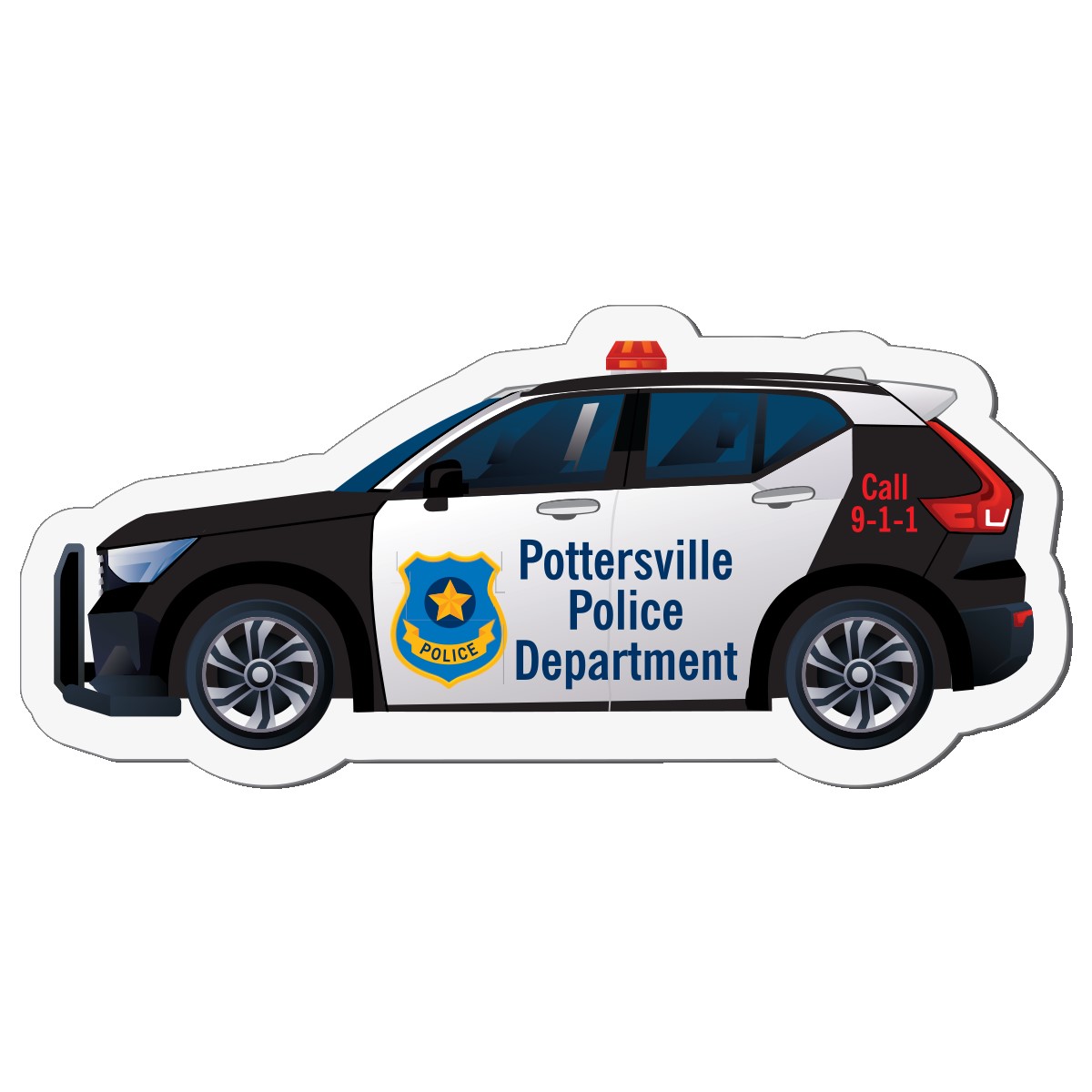 Picture of Police SUV Shaped Magnet, Full Color Digital