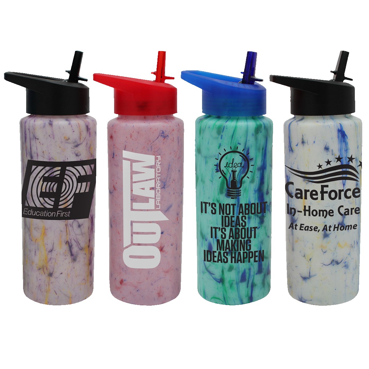 Picture of 32 oz. Confetti Sports Bottle with Straw Cap Lid