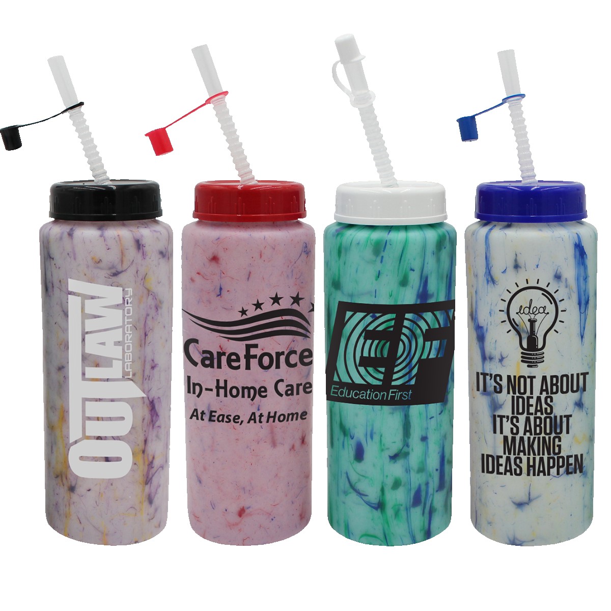 Picture of 32 Oz. Confetti Sports Bottle w/Flexible Straw
