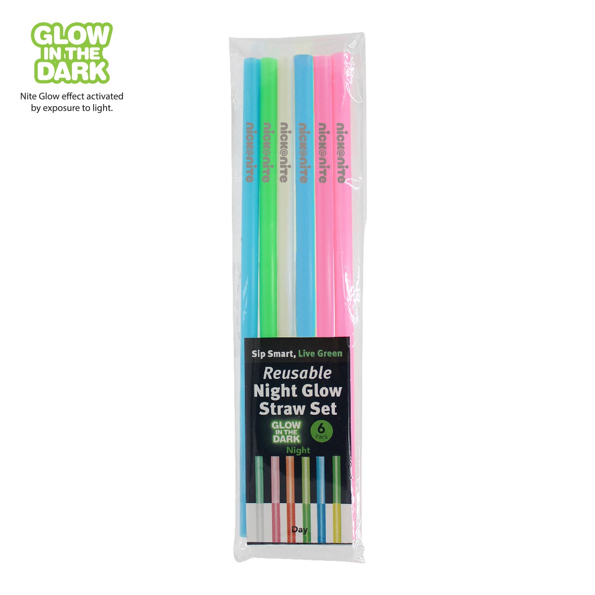 Picture of Nite Glow Reusable Straw - 6 Pack