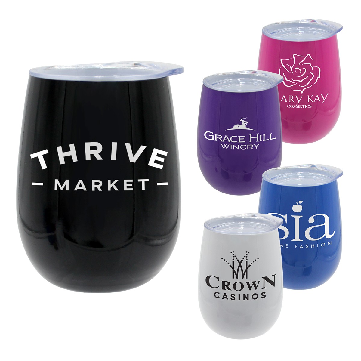 Picture of Pure 12 oz. Recycled Wine Glass with Lid