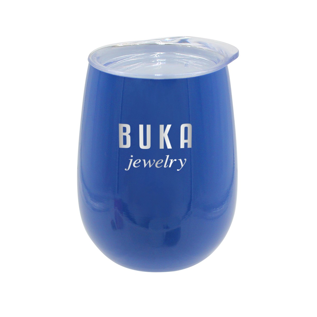 Picture of Pure 12 oz. Recycled Wine Glass with Lid, Laser, Standard