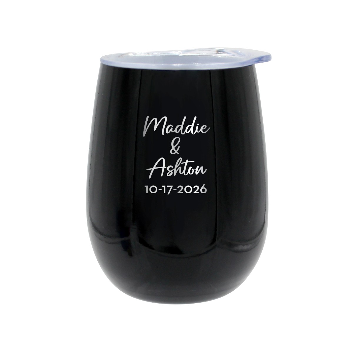 Picture of Pure 12 oz. Recycled Wine Glass with Lid, Laser, Standard