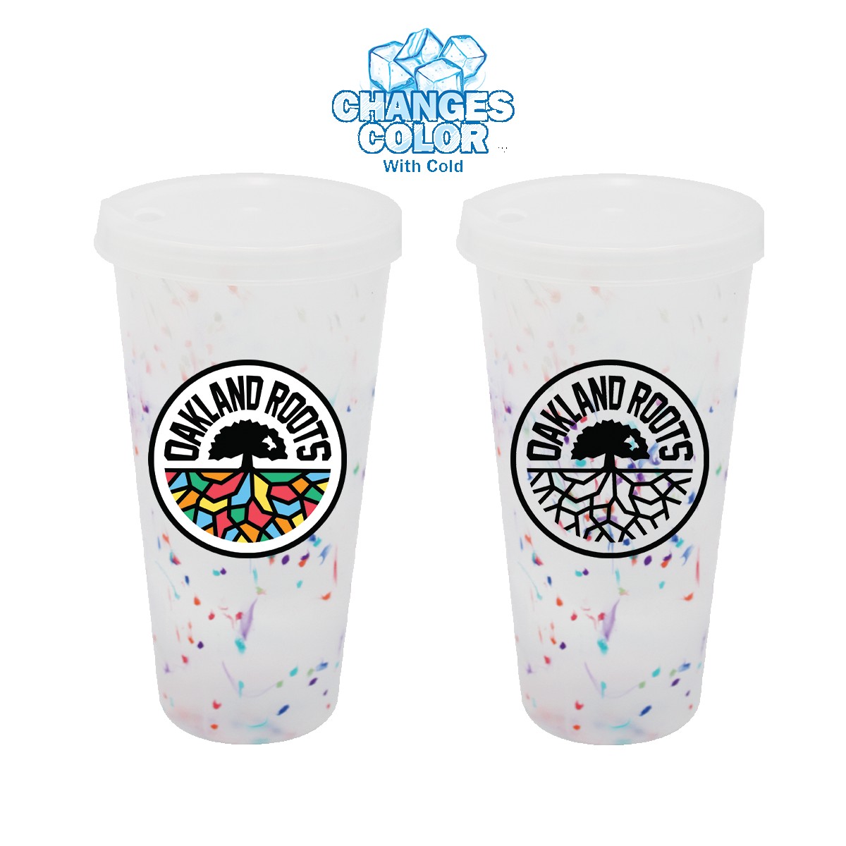 Picture of Mood 26 oz. Rainbow Confetti Tumbler with Lid