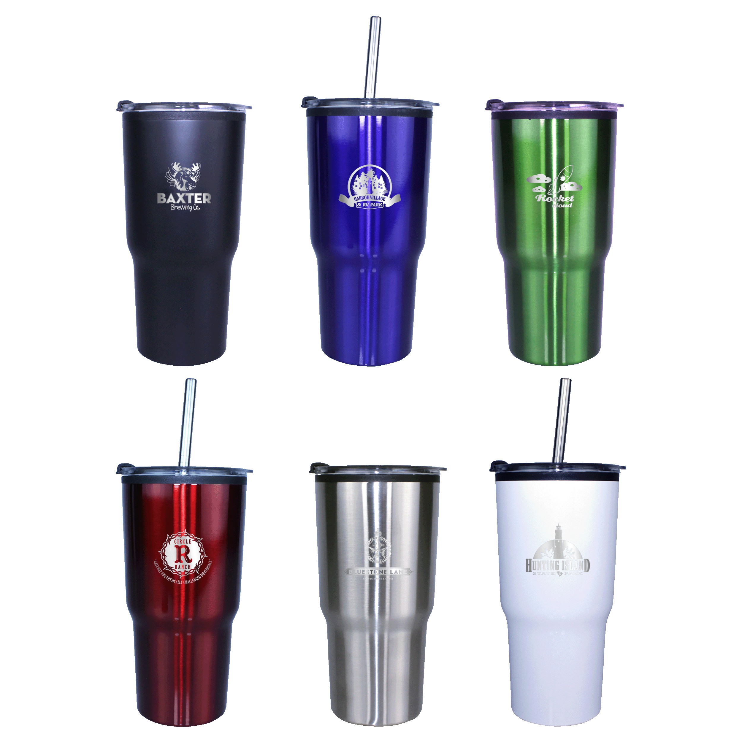 Picture of 20 Oz. Ares Premium Tumbler w/Stainless Straw/Flip Top Lid