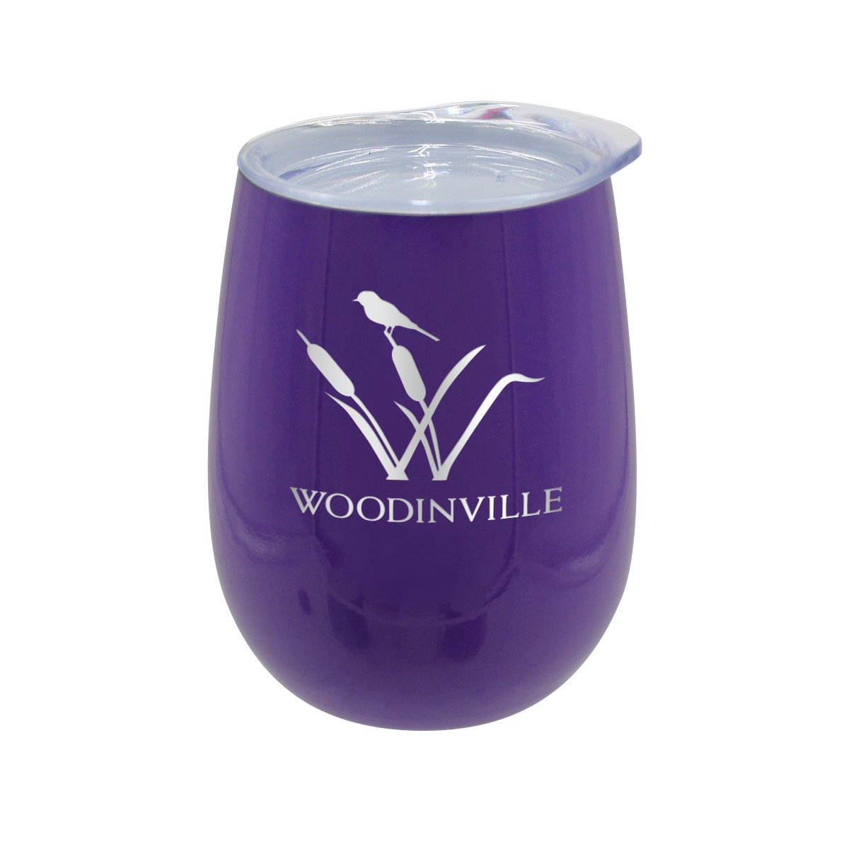 Picture of Pure 12 oz. Recycled Wine Glass with Lid, Laser, Premium