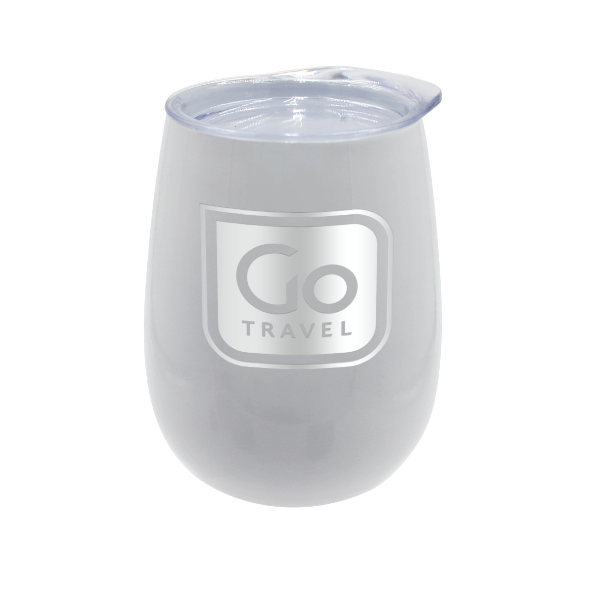 Picture of Pure 12 oz. Recycled Wine Glass with Lid, Laser, Premium