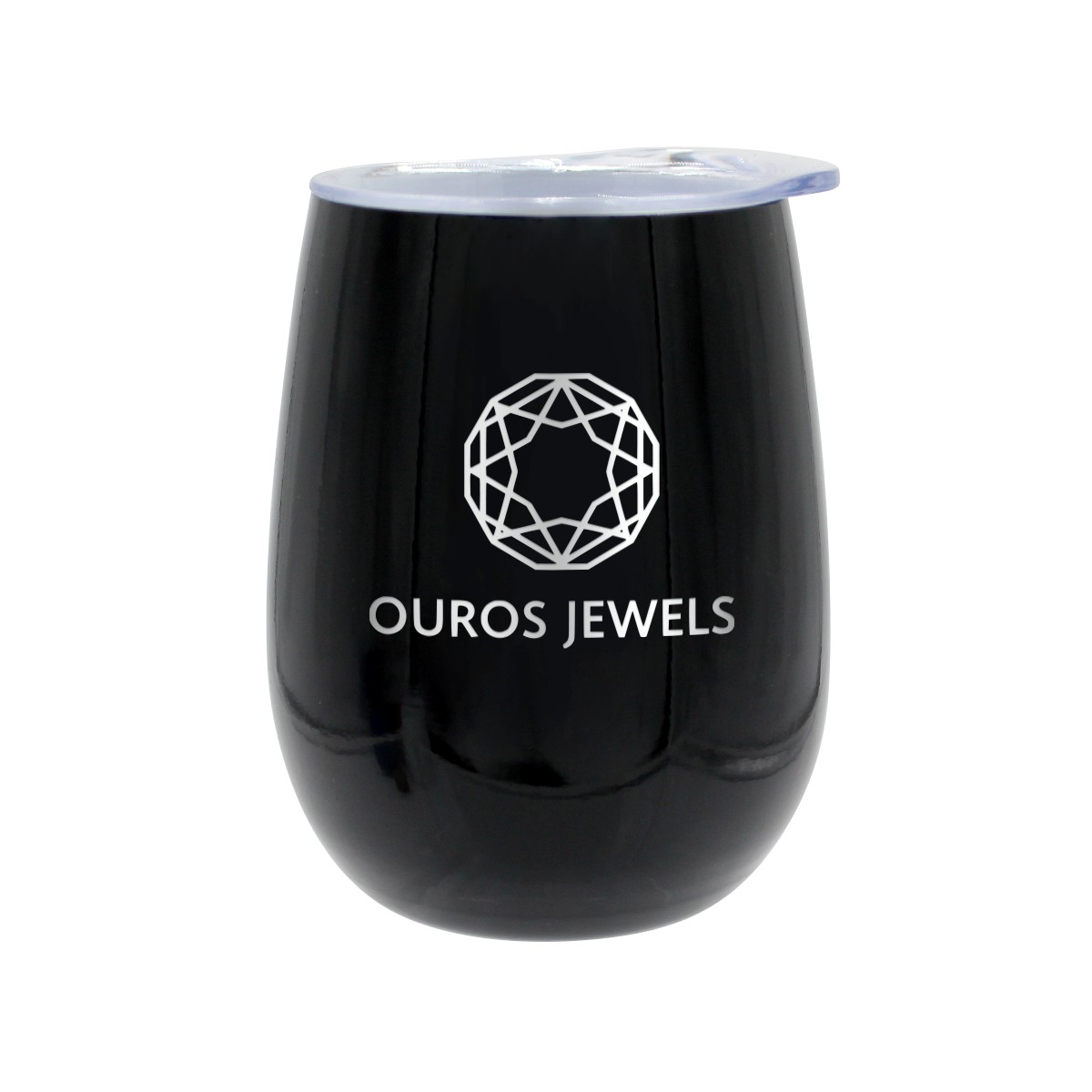 Picture of Pure 12 oz. Recycled Wine Glass with Lid, Laser, Premium