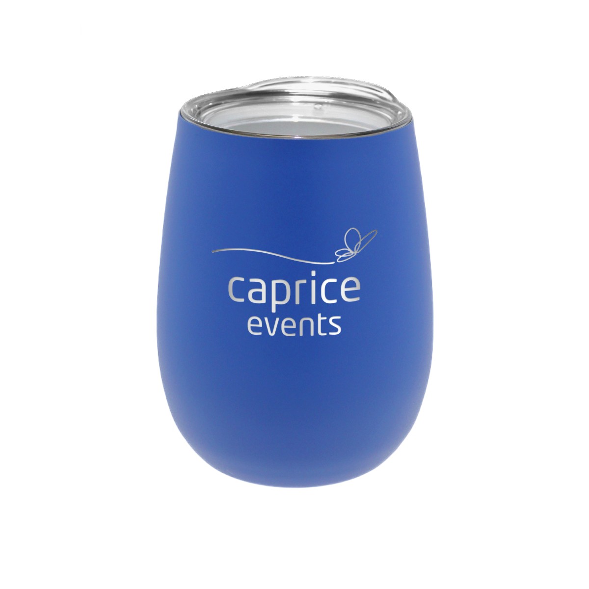 Picture of 12 oz. Recycled Stainless Wine Glass with Lid, Laser, Premium