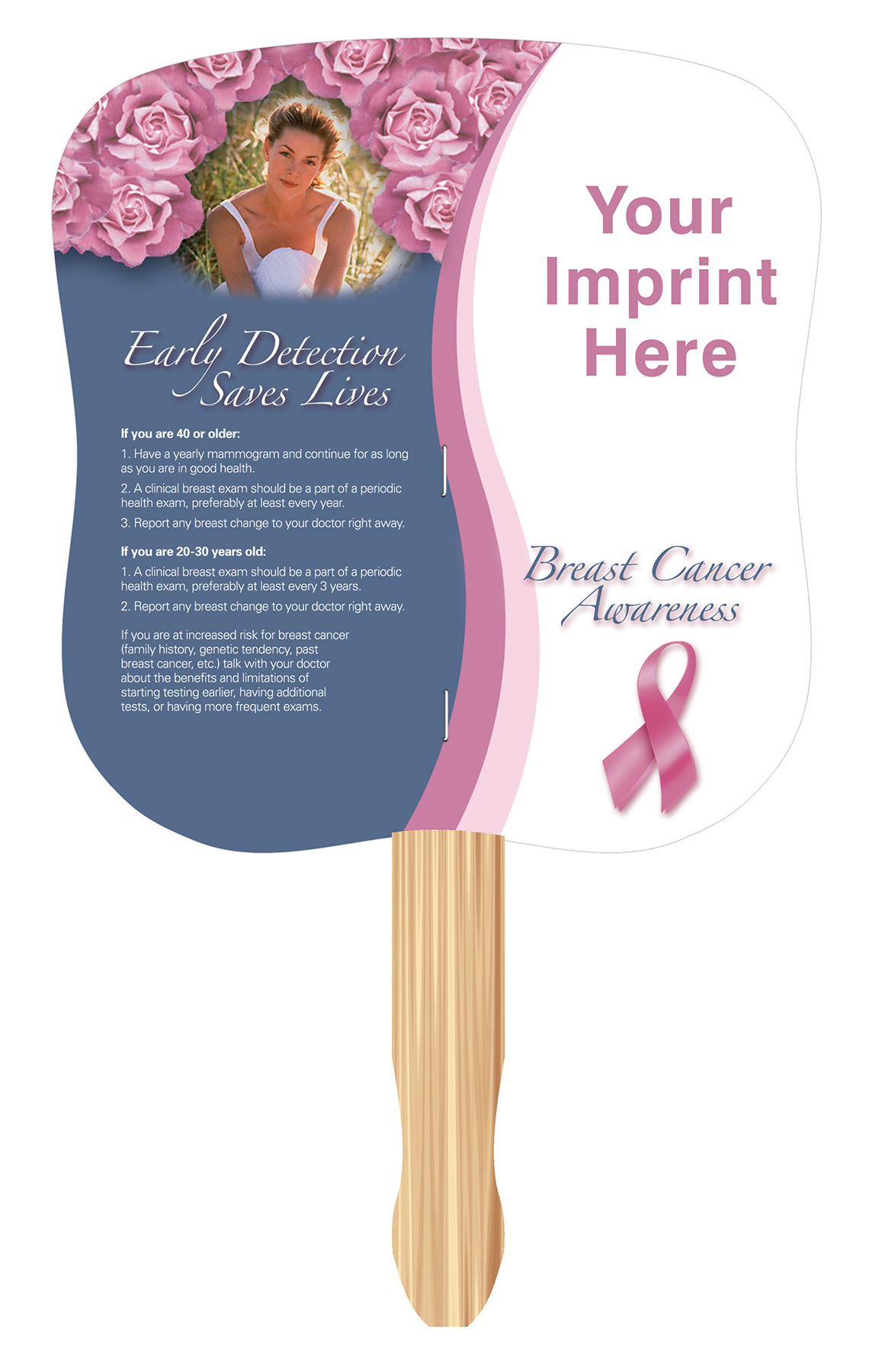 Picture of Breast Cancer Awareness Full Color Digital Stock Hand Fan