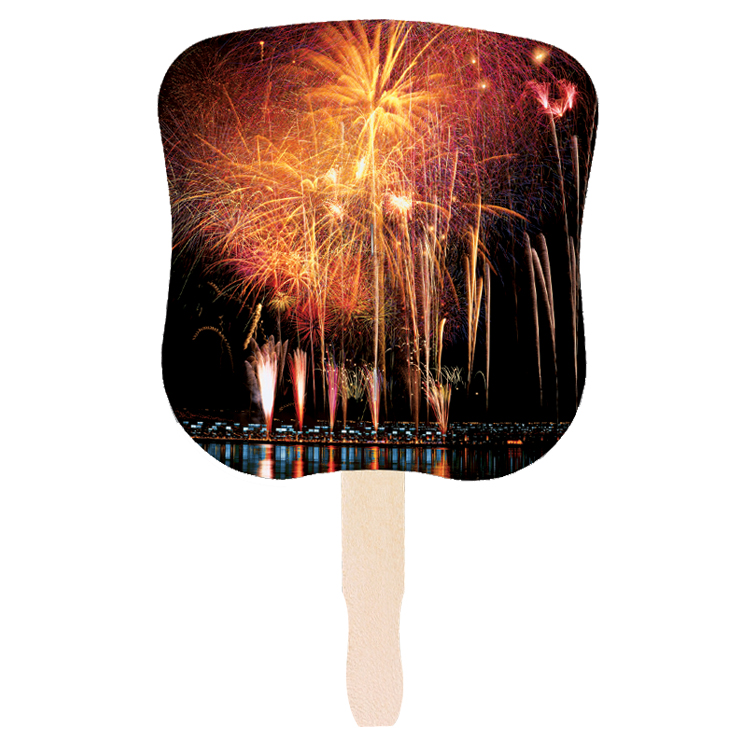 Picture of Stock Design Hand Fan-Fireworks, Full Color Digital