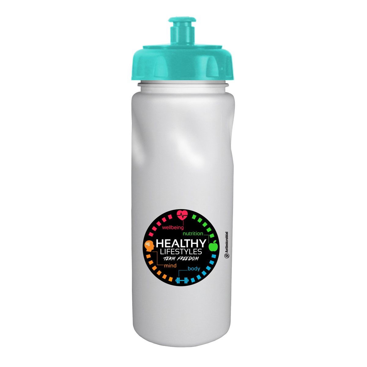 Picture of 24 Oz. MicroHalt Cycle Bottle w/Push 'N Pull Cap (Full Color Digital)