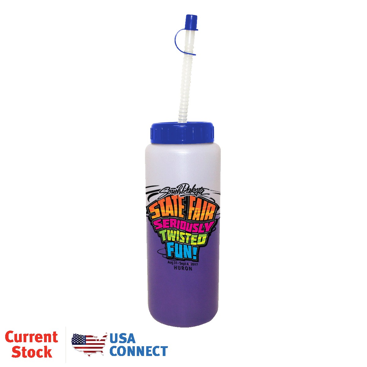 Picture of 32 Oz. Mood Sports Bottle w/Flexible Straw (Full Color Digital)