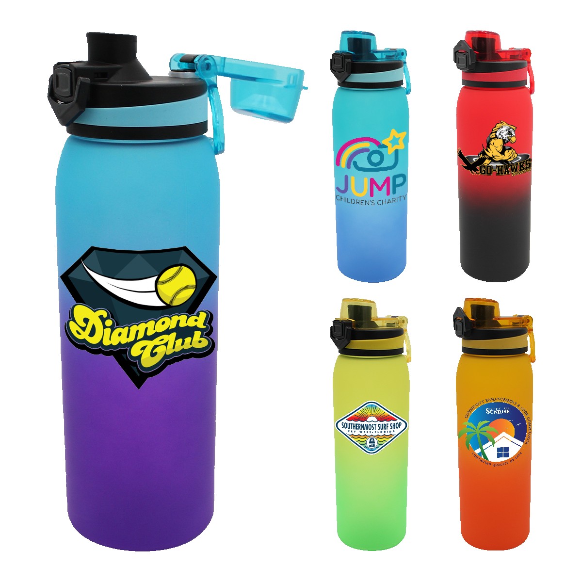 Picture of Halcyon 30 oz. Ombre Sport Bottle, Full Color Digital