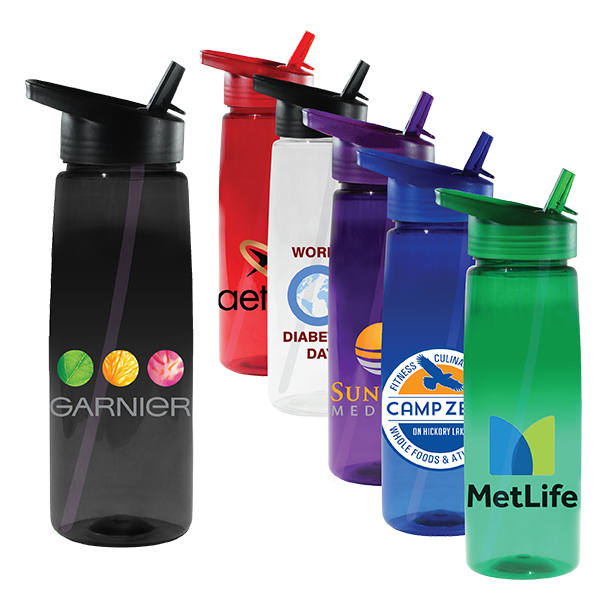 Picture of 30 oz. Poly-Saver PET Bottle with Straw Cap, Full Color Digital