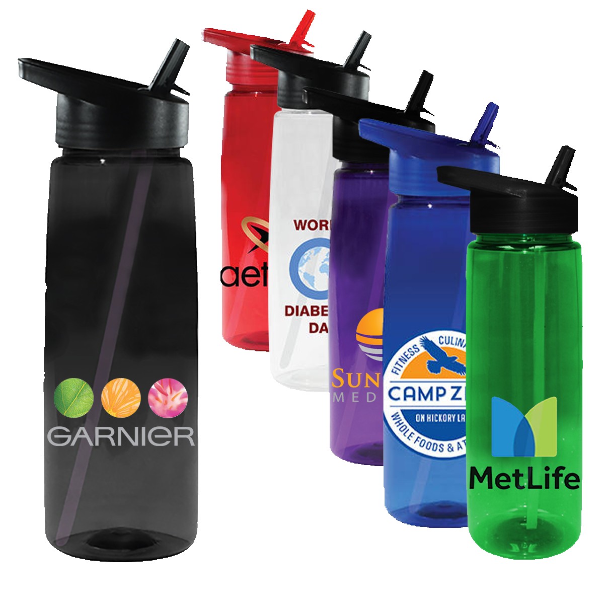 Picture of 30 oz. Poly-Saver PET Bottle with Straw Cap, Full Color Digital