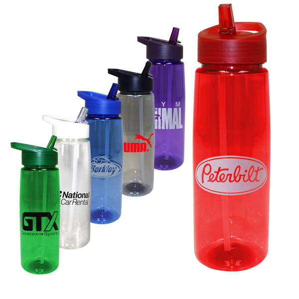 Picture of 30 oz. Poly-Saver PET Bottle with Straw Cap, Full Color Digital