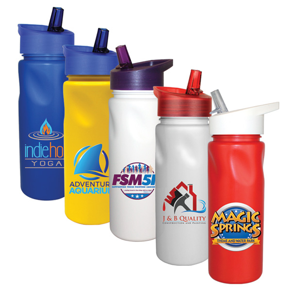 Picture of 24 Oz. Cycle Bottle with Straw Cap Lid, Full Color Digital