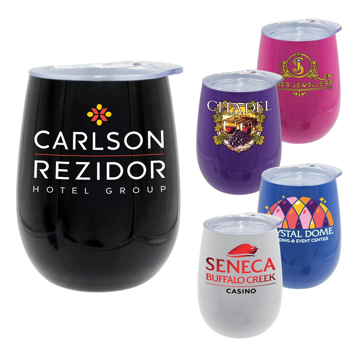 Picture of Pure 12 oz. Recycled Wine Glass with Lid, Full Color Digital