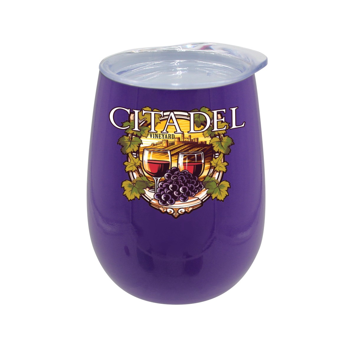 Picture of Pure 12 oz. Recycled Wine Glass with Lid, Full Color Digital
