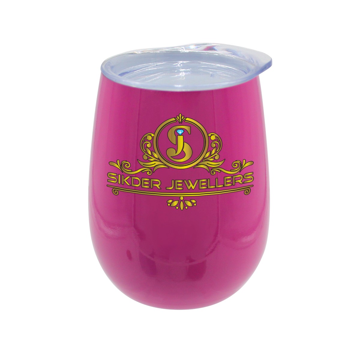Picture of Pure 12 oz. Recycled Wine Glass with Lid, Full Color Digital