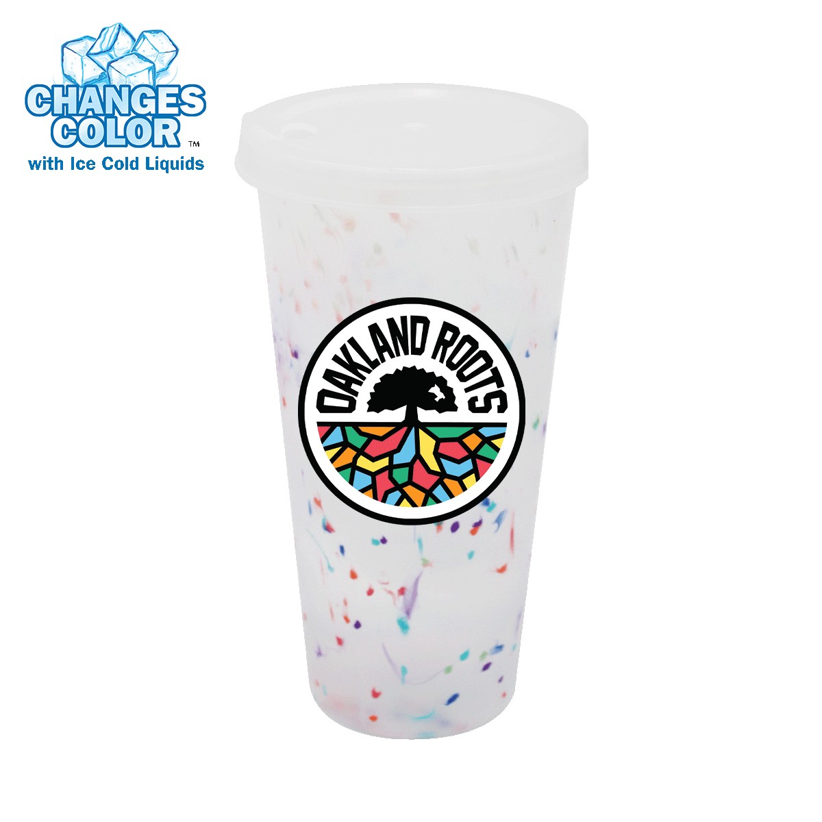 Picture of Mood 26 oz. Rainbow Confetti Tumbler with Lid, Full Color Digital