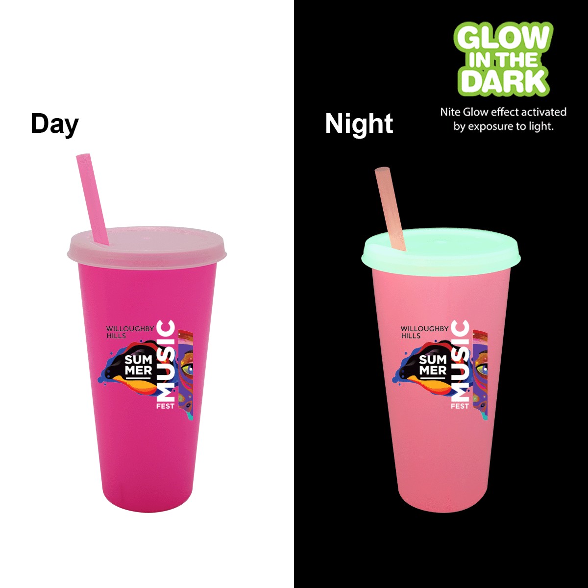 Picture of Nite Glow 26 oz. Tumbler with Lid & Straw, Full Color Digital