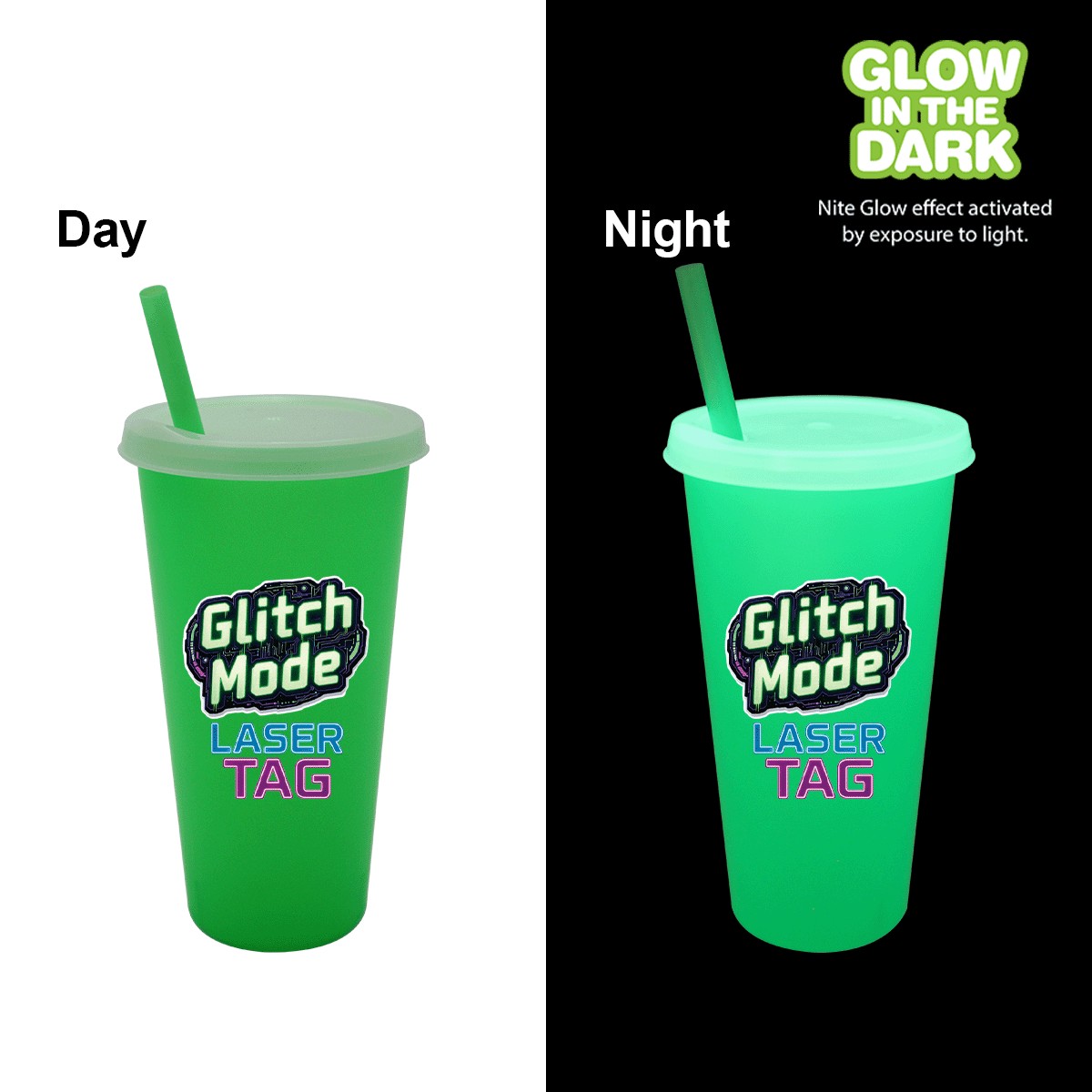Picture of Nite Glow 26 oz. Tumbler with Lid & Straw, Full Color Digital