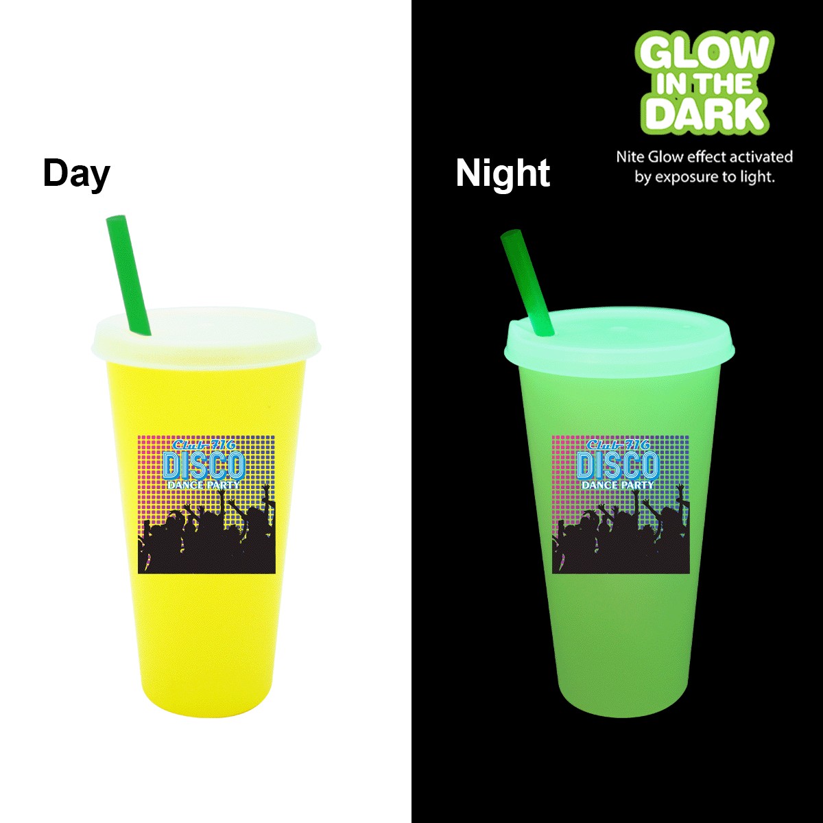 Picture of Nite Glow 26 oz. Tumbler with Lid & Straw, Full Color Digital