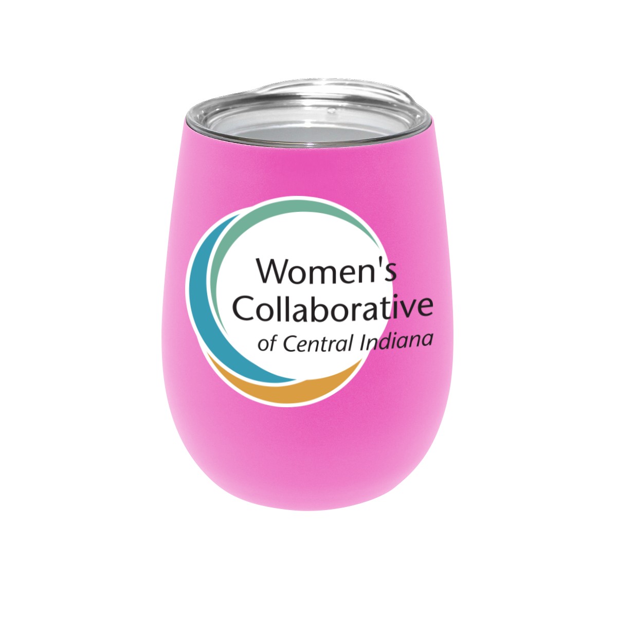 Picture of 12 oz. Recycled Stainless Wine Glass with Lid, Full Color Digital