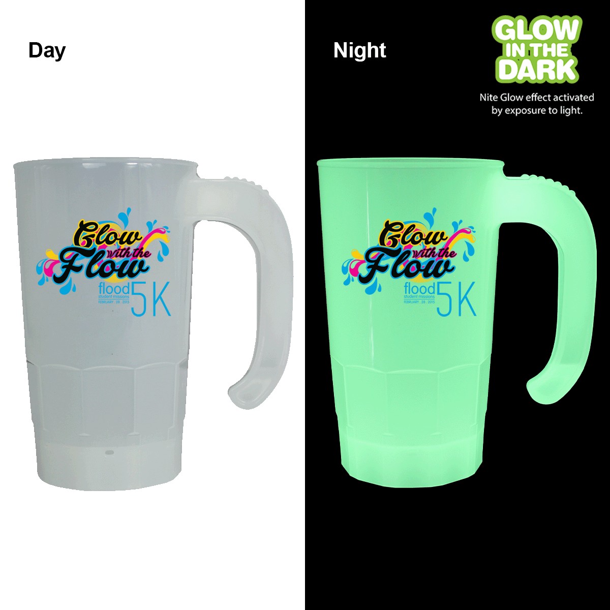 Picture of 20 oz. Nite Glow Stackable Beer Stein, Full Color Digital (1 Sided)