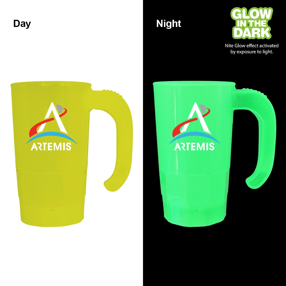Picture of 20 oz. Nite Glow Stackable Beer Stein, Full Color Digital (1 Sided)