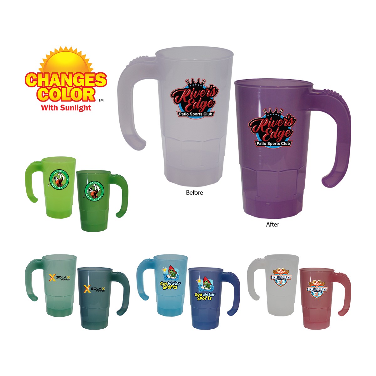Picture of Sun Fun 20 oz. Stackable Beer Stein, (2 Side & Full Color Digital)